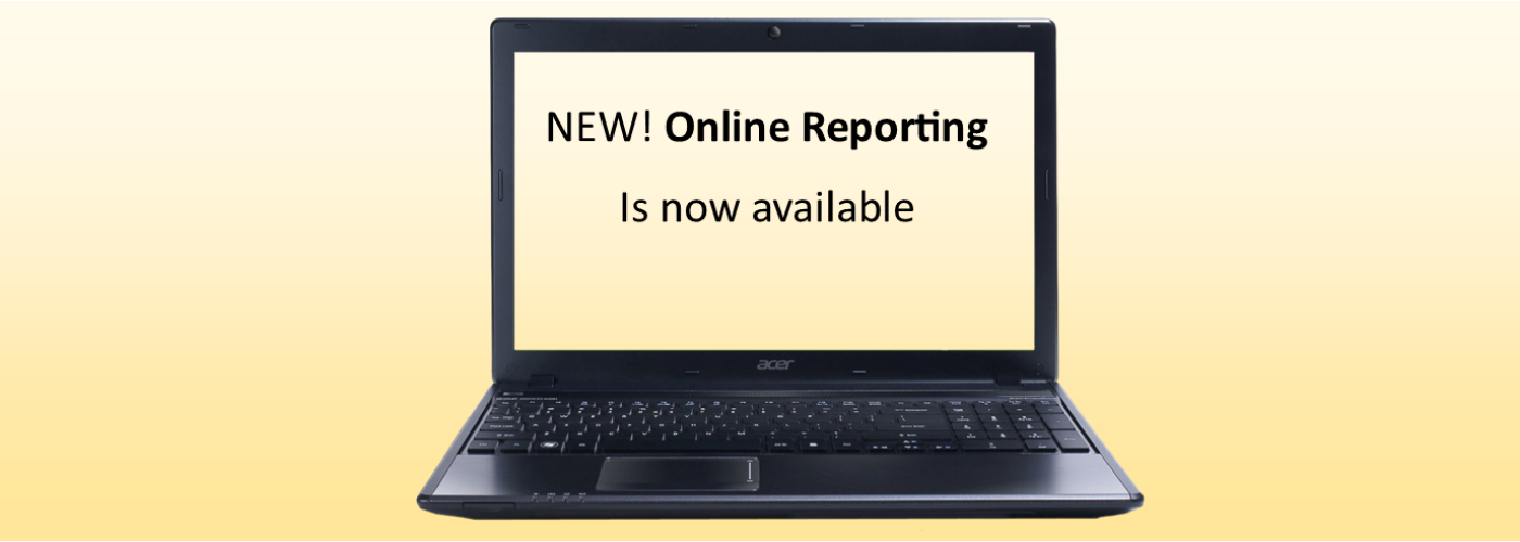 picture of a laptop displaying Online Reporting